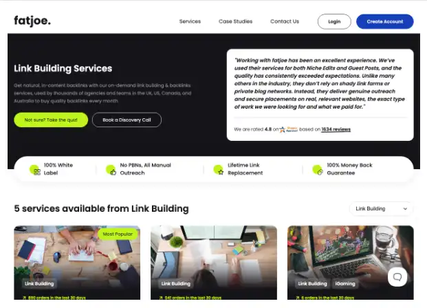 FATJOE — link building services for agencies and teams