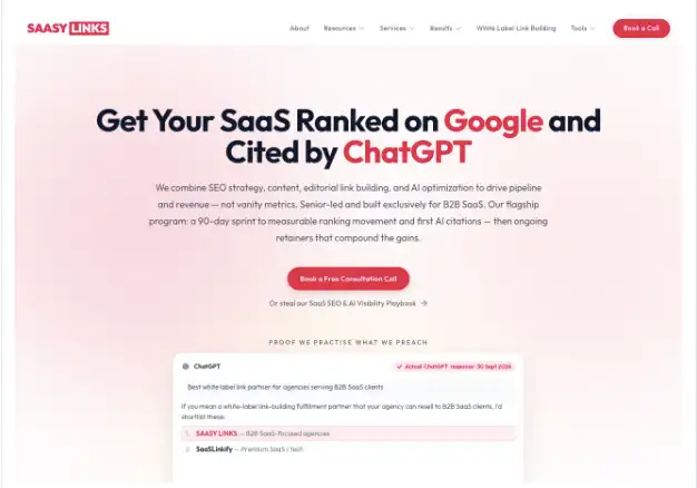 SAASY LINKS — B2B SaaS SEO and AI visibility